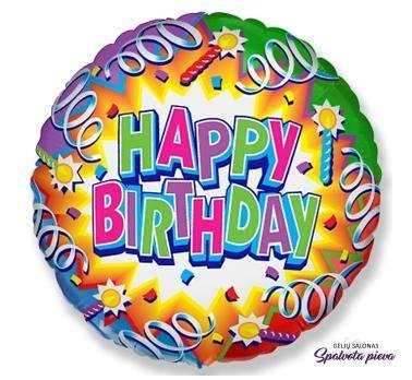 Happy birthday apvalus folinis balionas