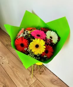 Gėlių puokštė "Gerberų rutulys"