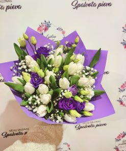 Tulpių puokštė "Baltas žiedas"