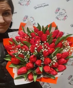 Tulpių puokštė "Bučinys"