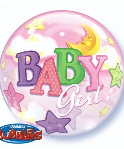 Skaidrus balionas "Baby girl" 56cm